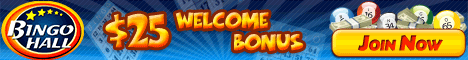 Bingo Hall 25$ bonus sans depot